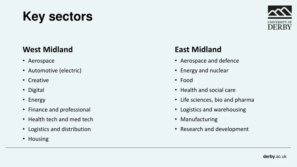 key sectors