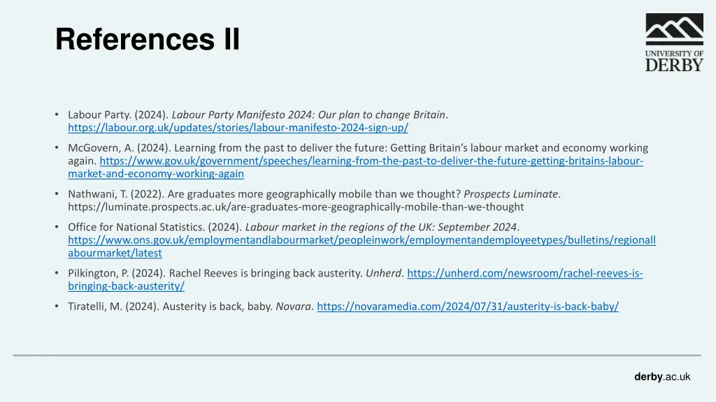 references ii