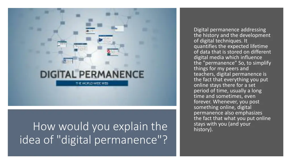 digital permanence addressing the history