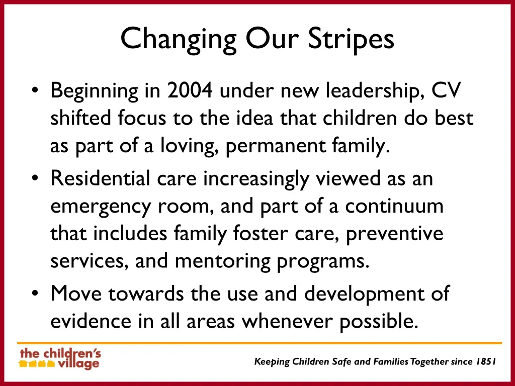 changing our stripes