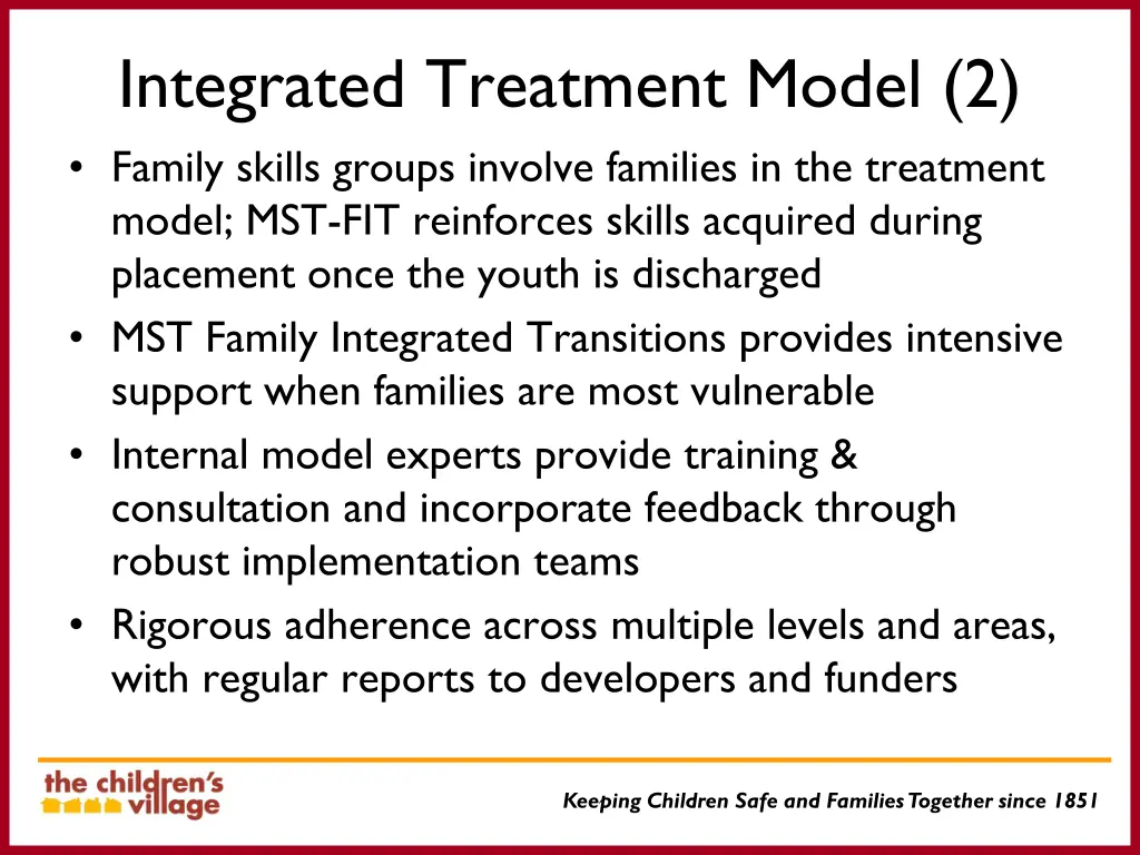 integrated treatment model 2 family skills groups
