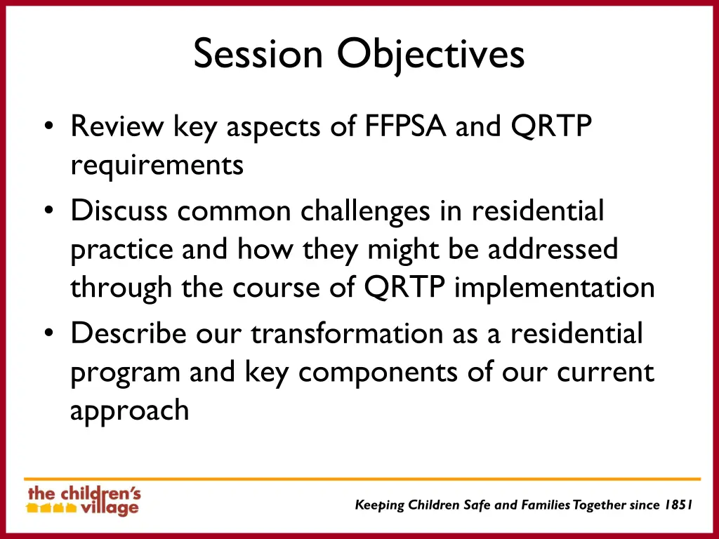 session objectives