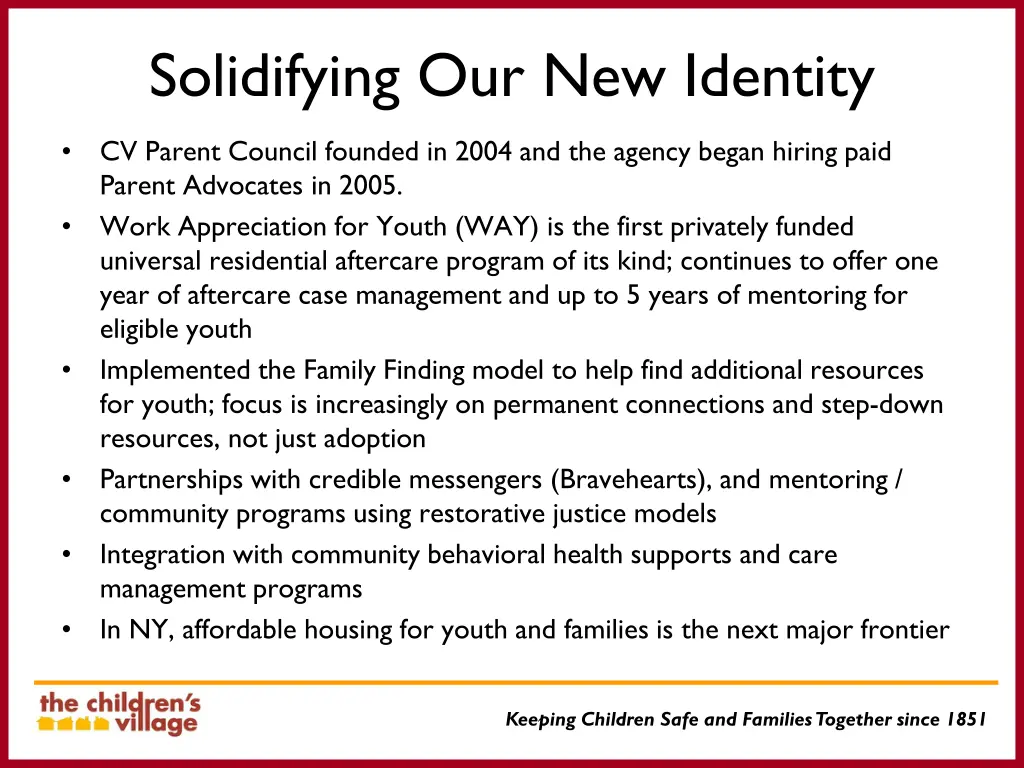 solidifying our new identity