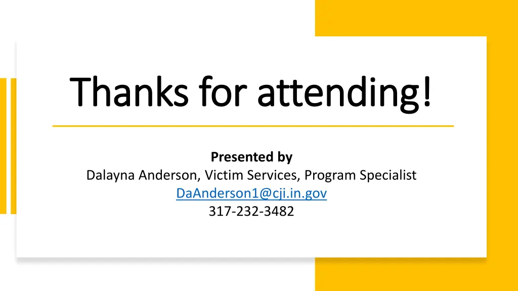 thanks for attending thanks for attending