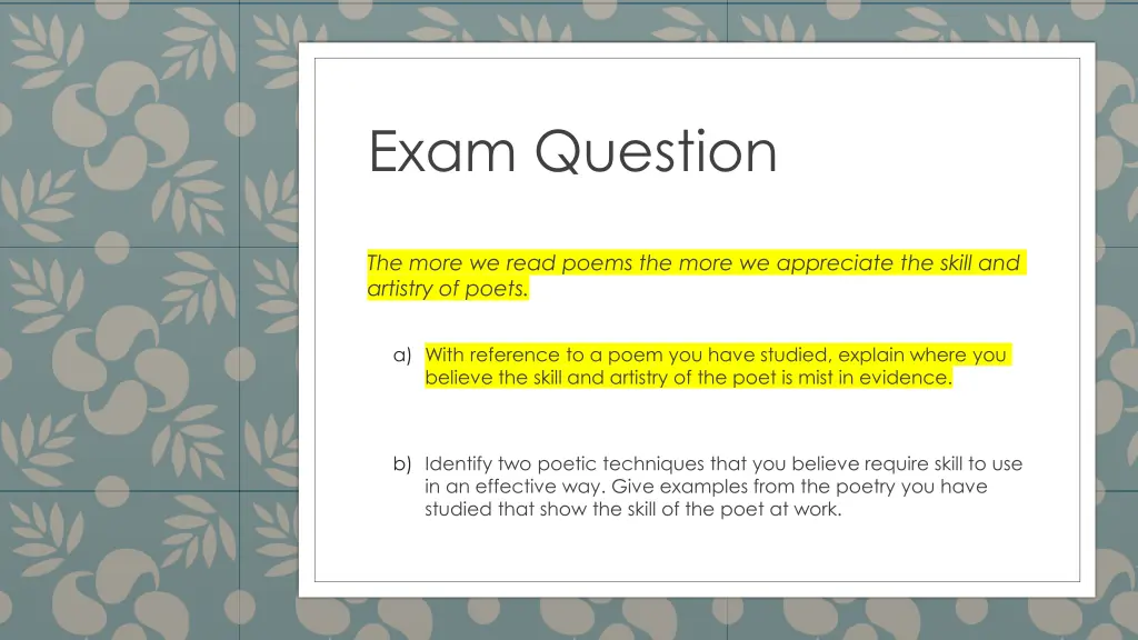 exam question