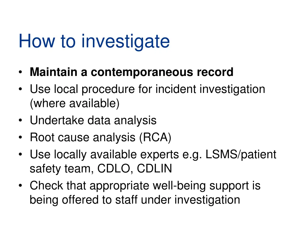 how to investigate