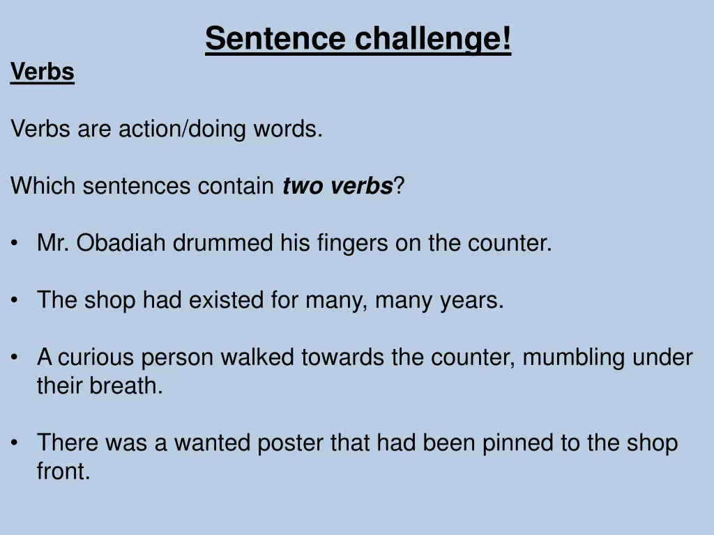 sentence challenge