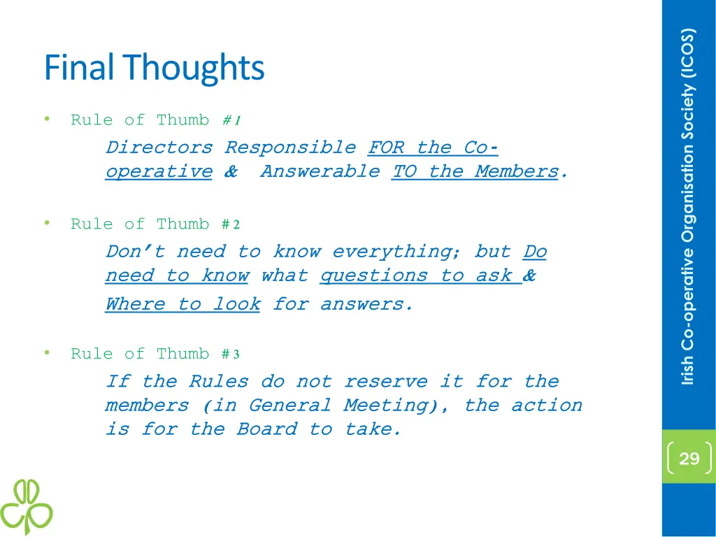 irish co operative organisation society icos 27