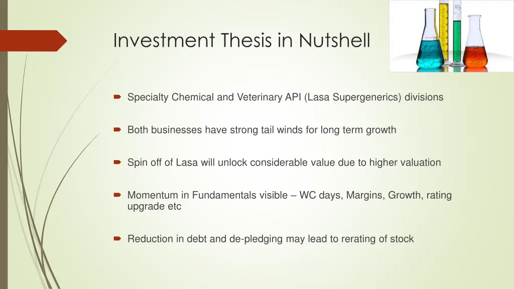 investment thesis in nutshell