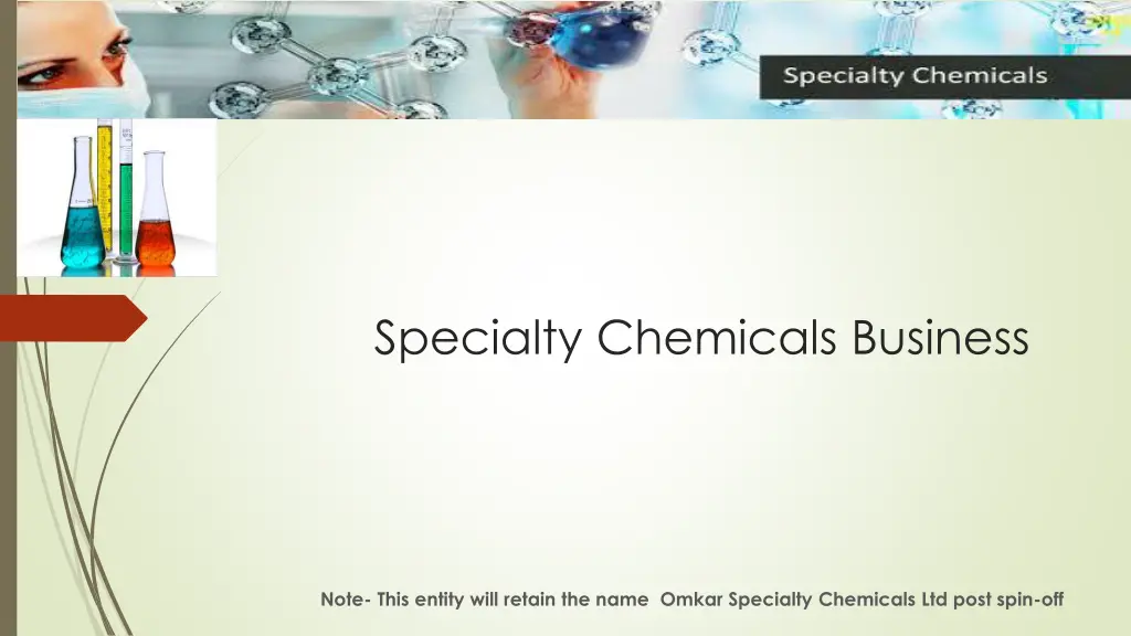 specialty chemicals business