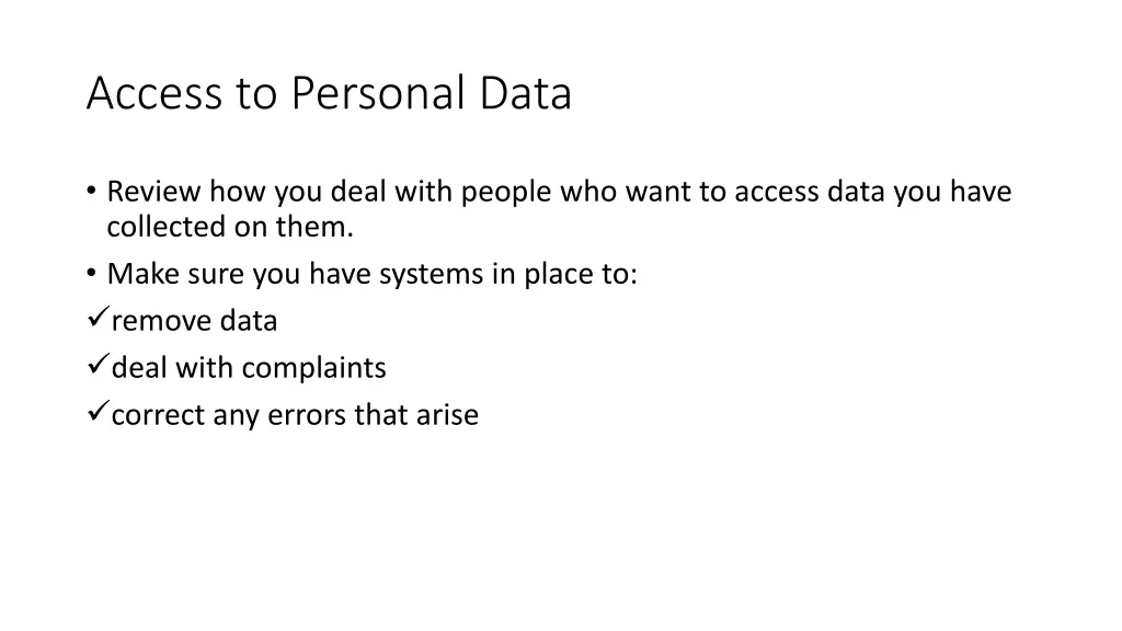 access to personal data