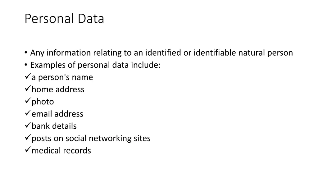 personal data