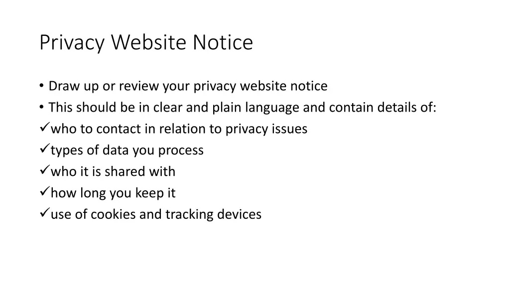privacy website notice