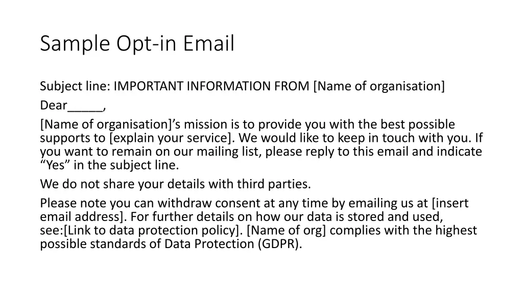 sample opt in email
