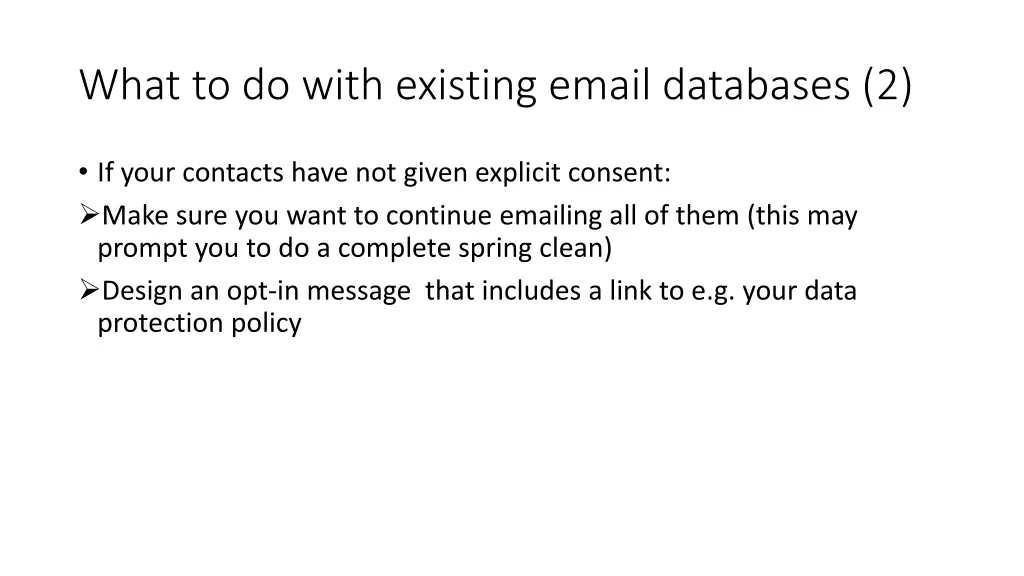 what to do with existing email databases 2