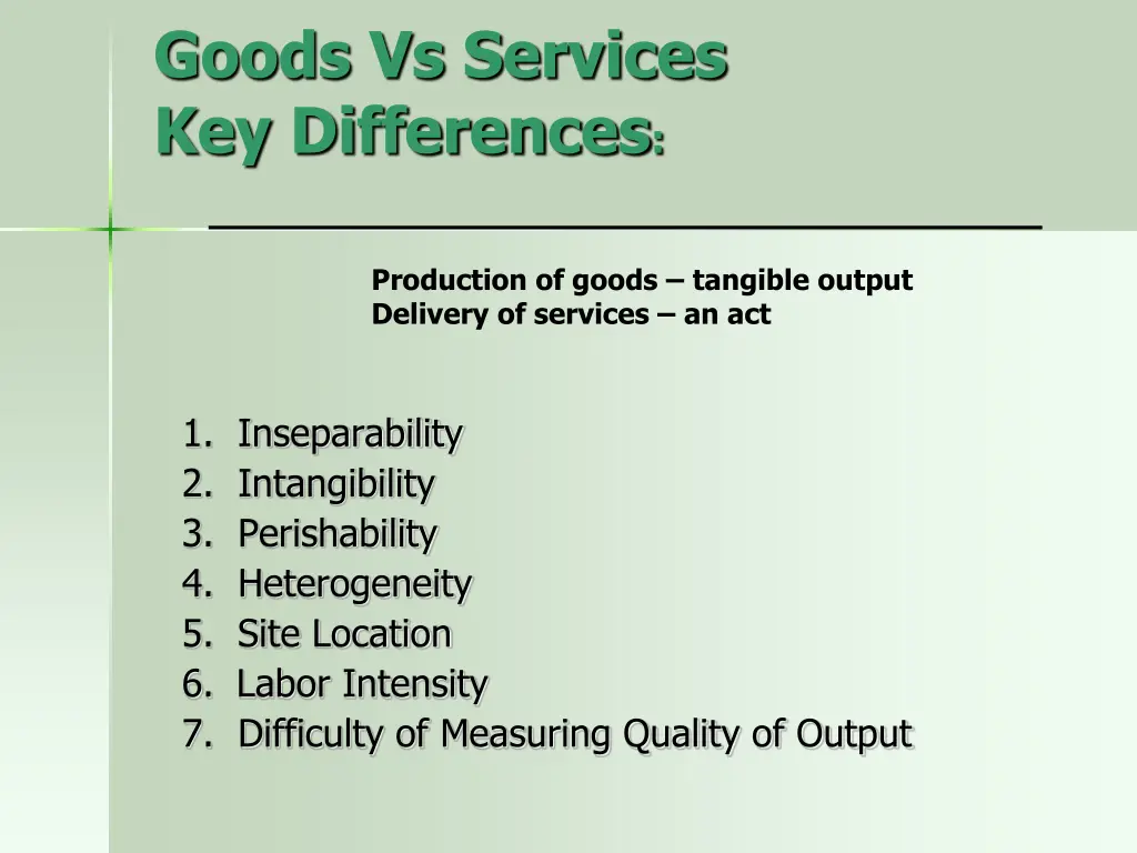 goods vs services key differences