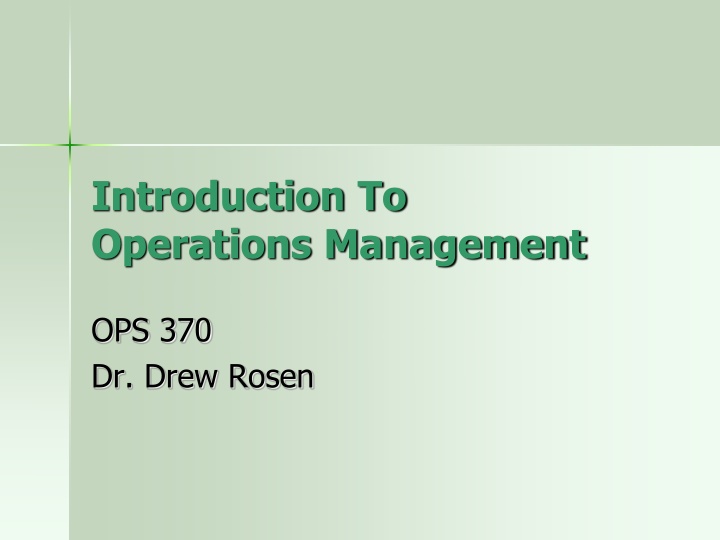 introduction to operations management