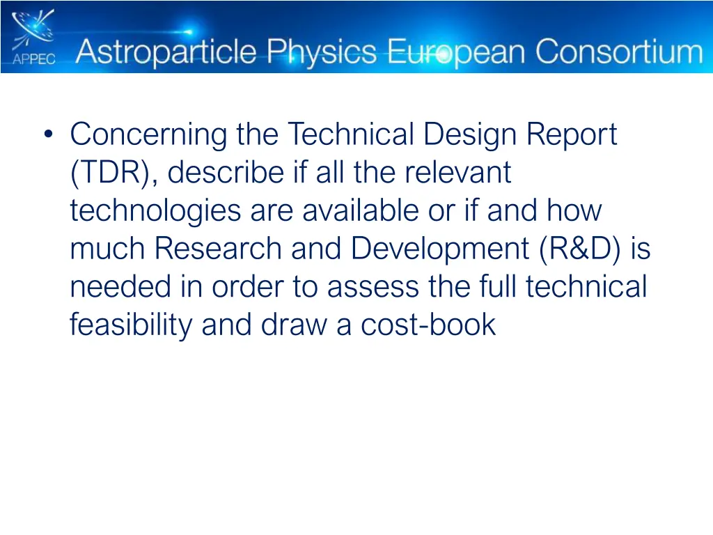 concerning the technical design report