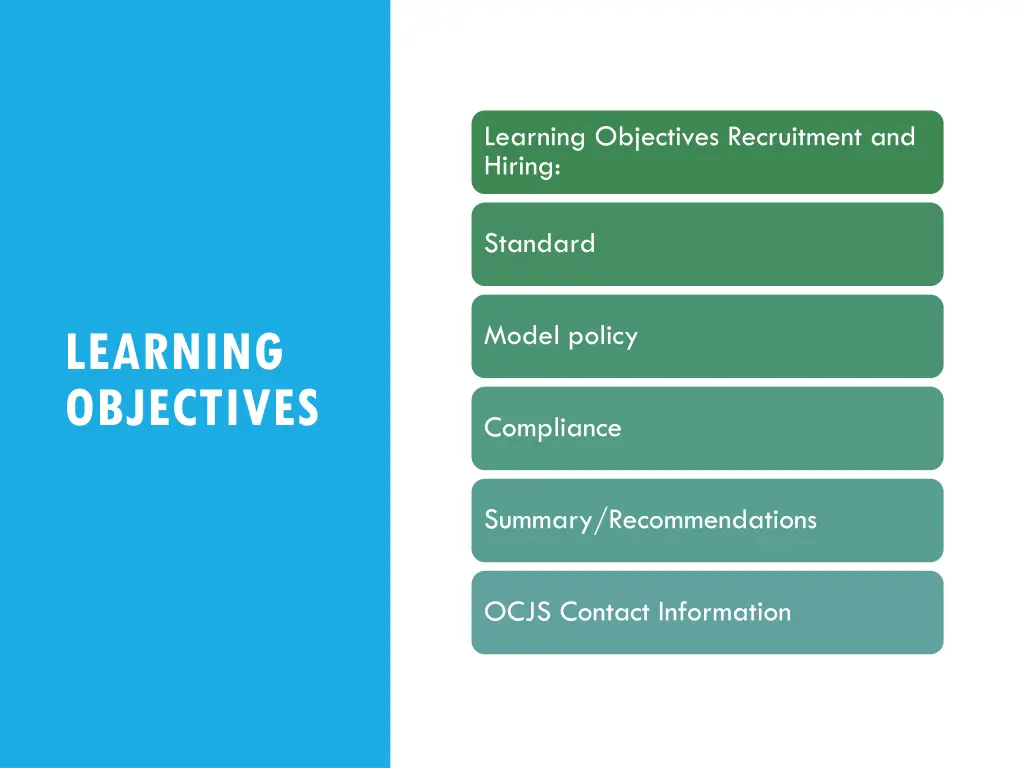 learning objectives recruitment and hiring