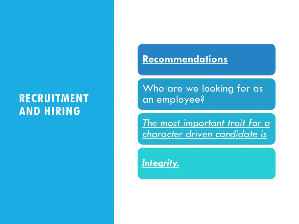 recommendations 1