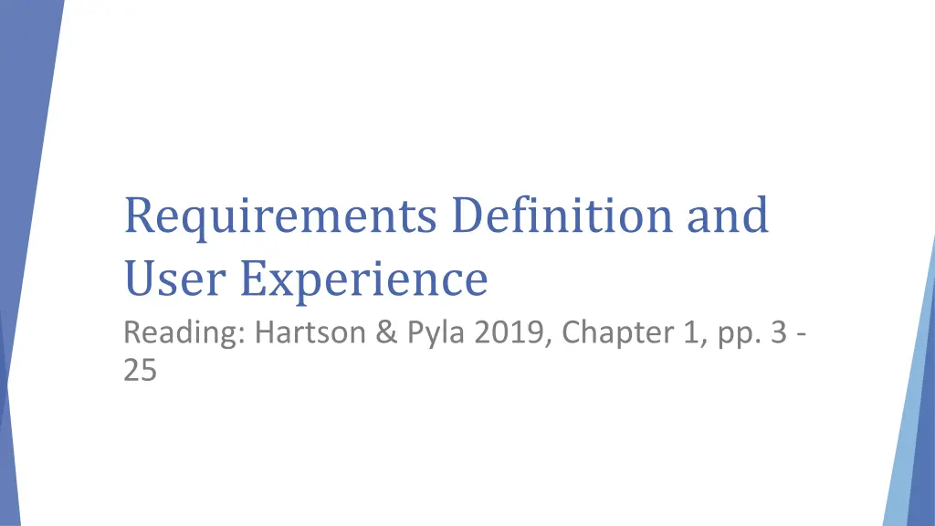 requirements definition and user experience