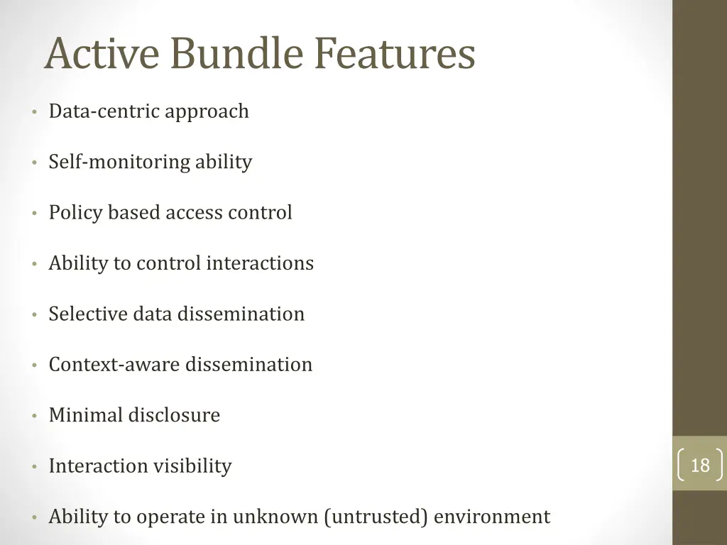active bundle features