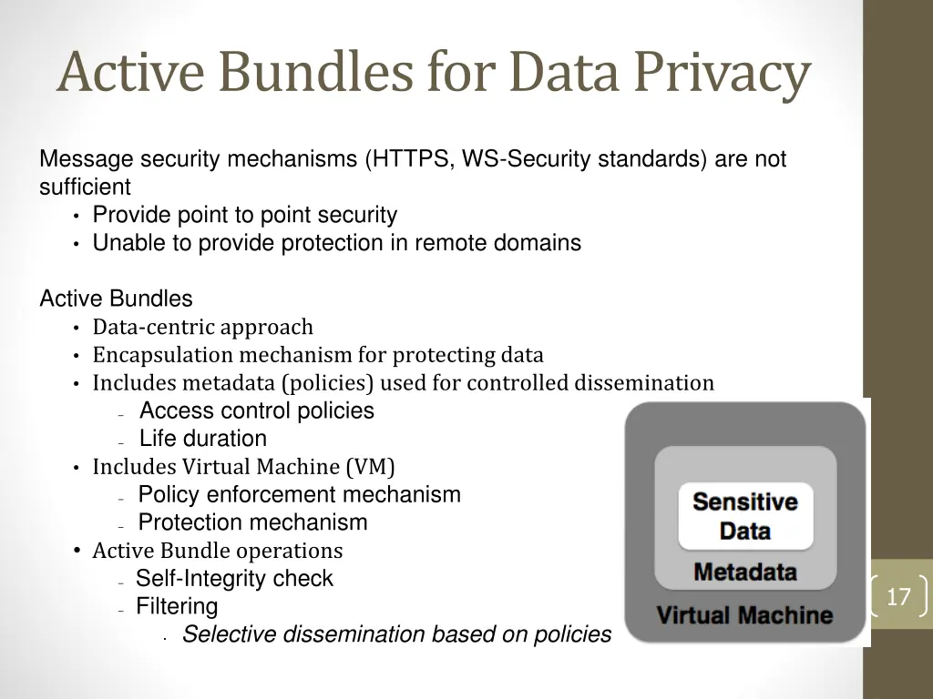 active bundles for data privacy