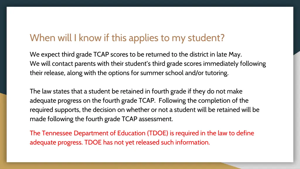 when will i know if this applies to my student
