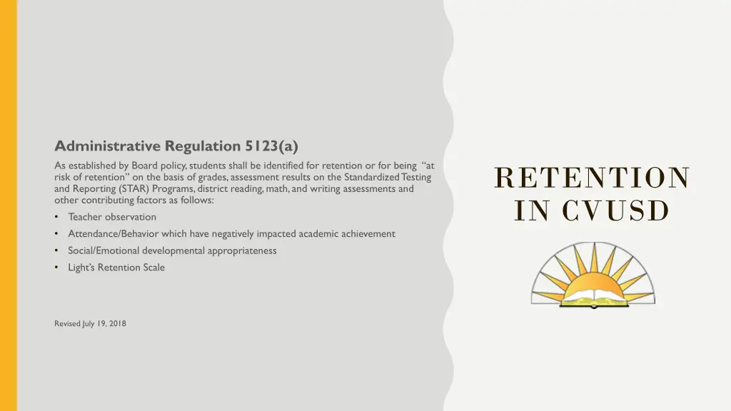 administrative regulation 5123 a as established