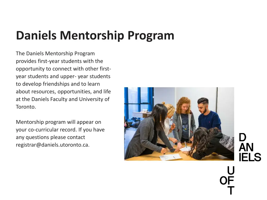 daniels mentorship program