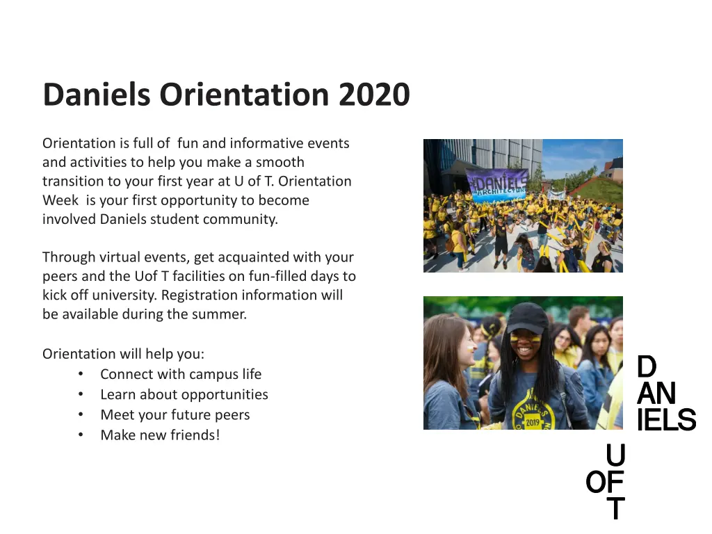 daniels orientation 2020