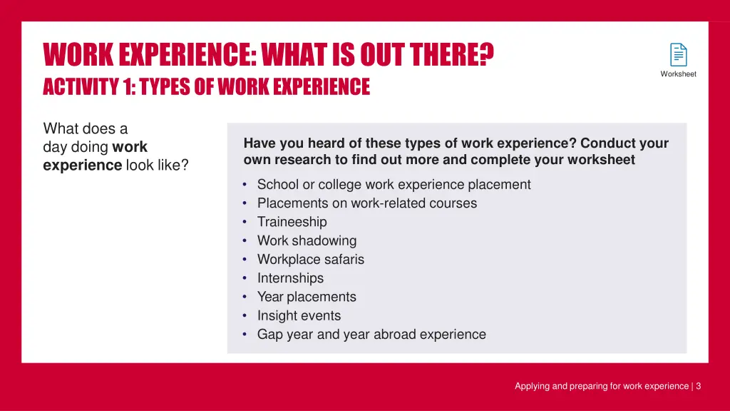 workexperience whatisoutthere activity1