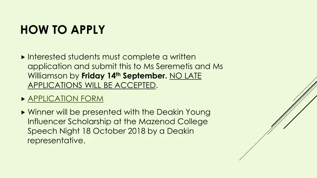 how to apply