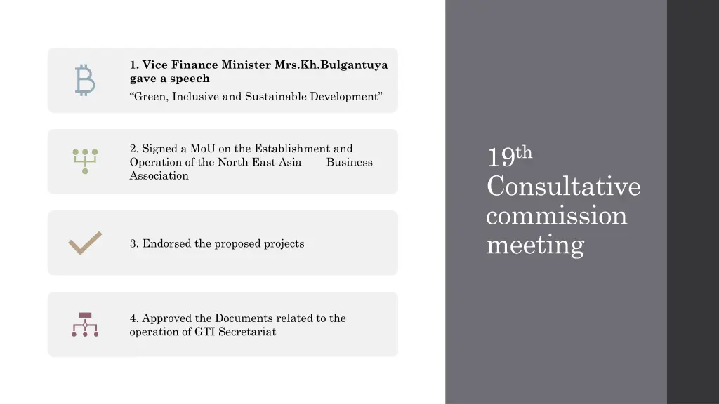 1 vice finance minister mrs kh bulgantuya gave