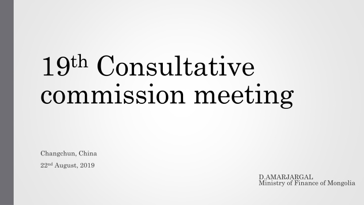 19 th consultative commission meeting