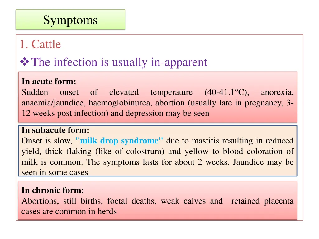 symptoms