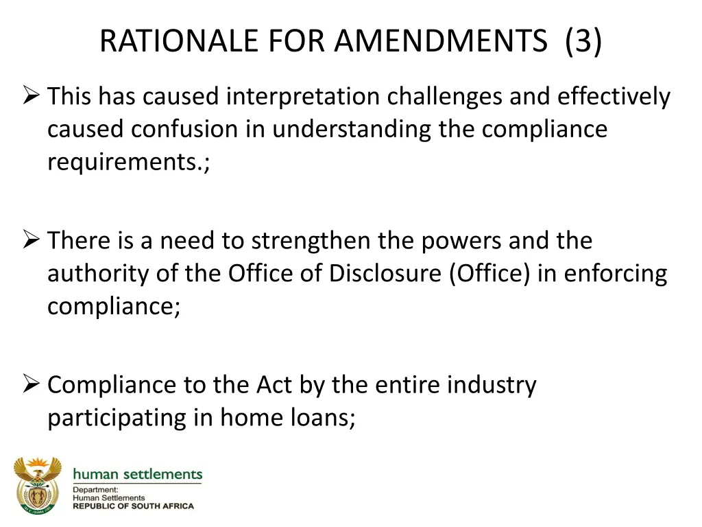 rationale for amendments 3