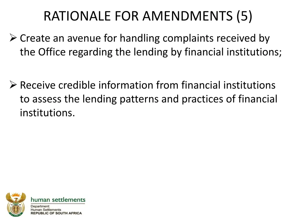 rationale for amendments 5