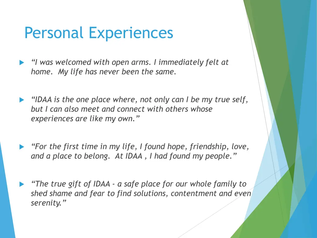 personal experiences