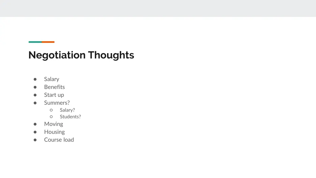 negotiation thoughts