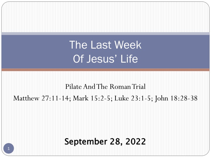 the last week of jesus life