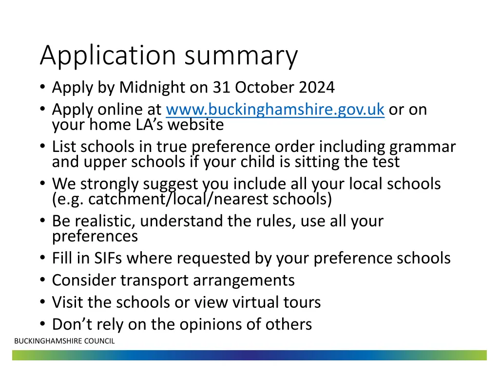 application summary apply by midnight