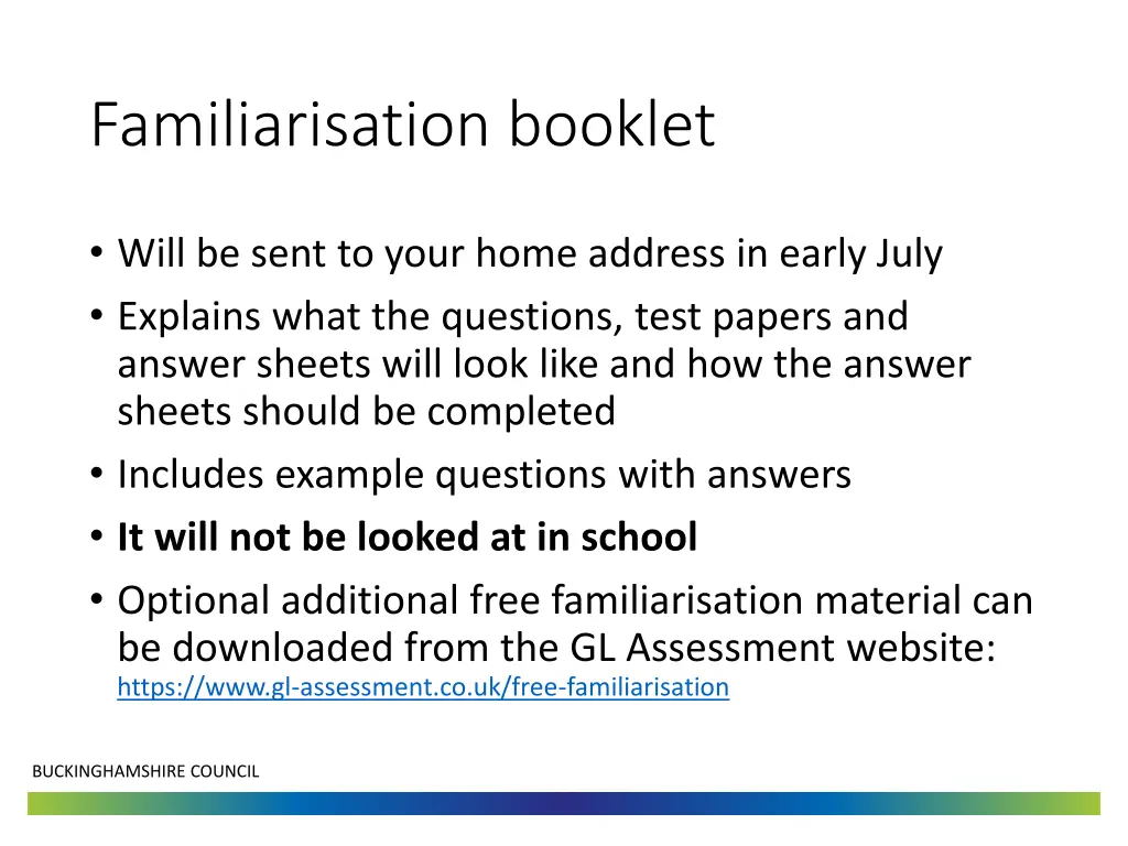 familiarisation booklet