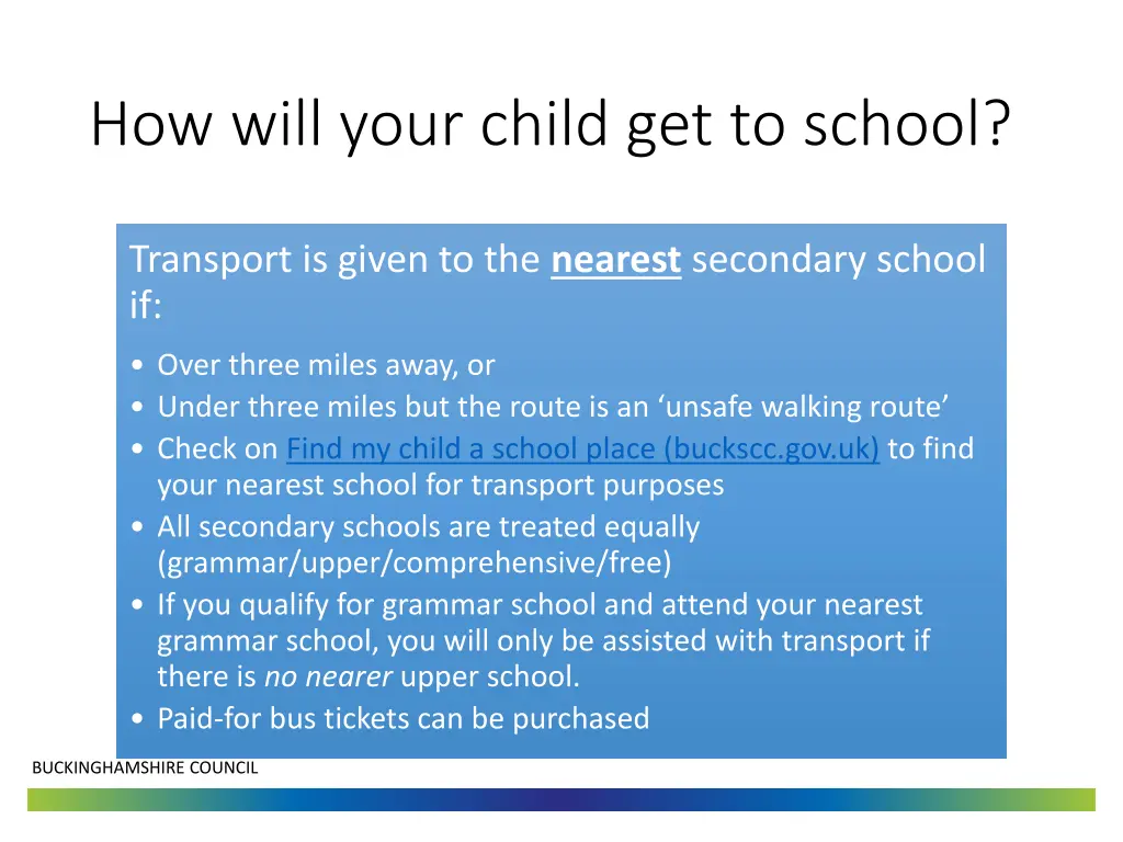 how will your child get to school