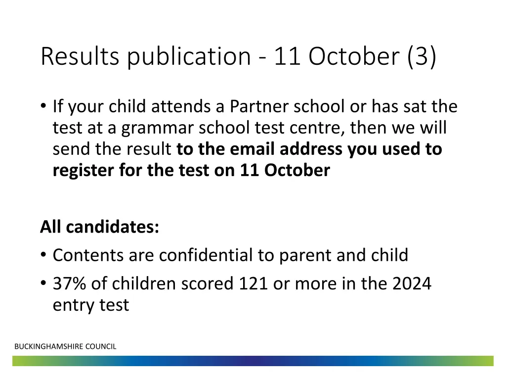 results publication 11 october 3
