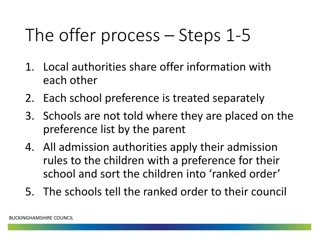 the offer process steps 1 5