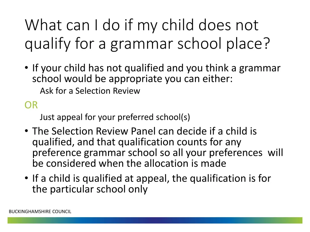 what can i do if my child does not qualify