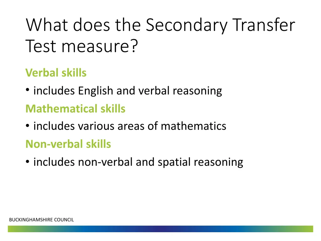 what does the secondary transfer test measure