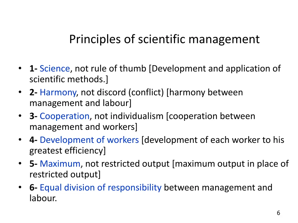 principles of scientific management