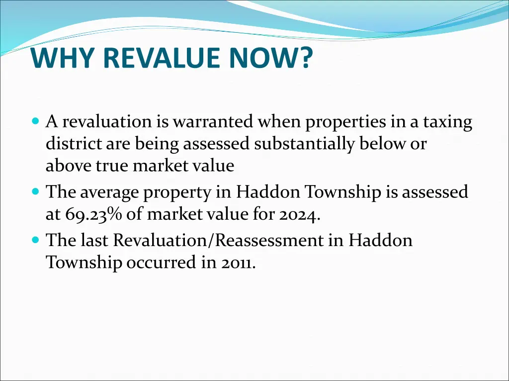 why revalue now